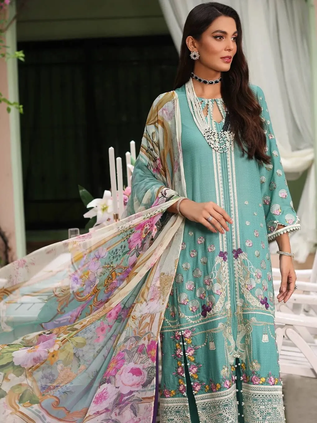 Luxe by Elaf Premium Dobby Lawn Unstitched 3Pc Suit ELJ-01B MILANI