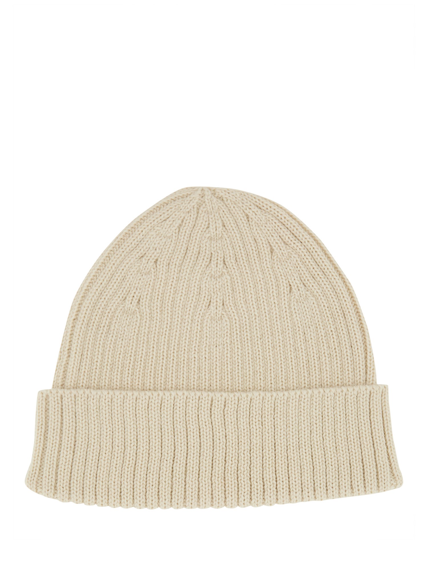 MAISON KITSUNÉ    RIBBED WOOL BEANIE HAT WITH FOX HEAD