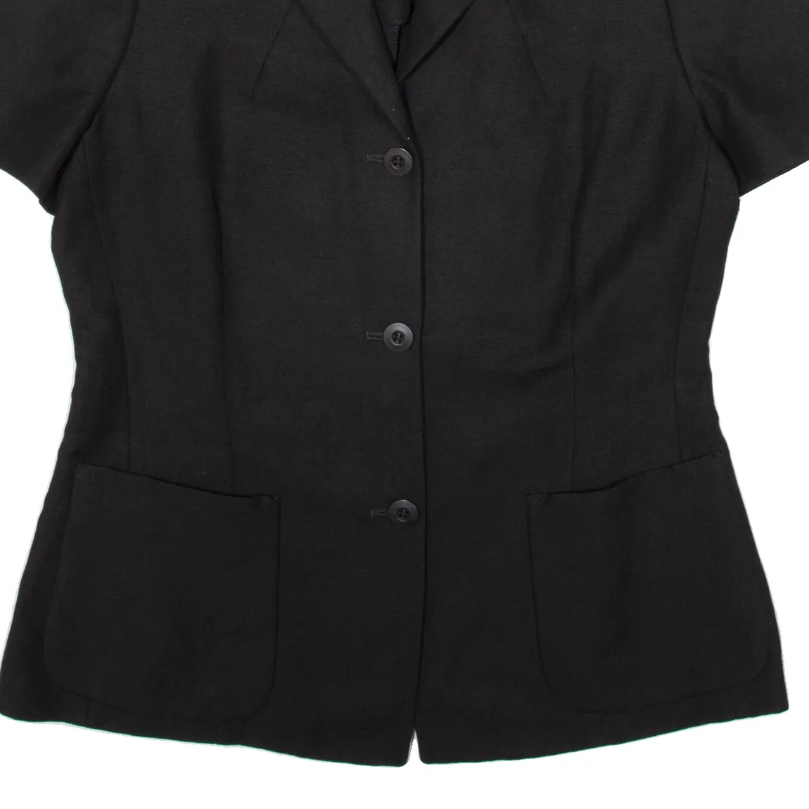 MARELLA Womens Blazer Jacket Black Linen UK 10