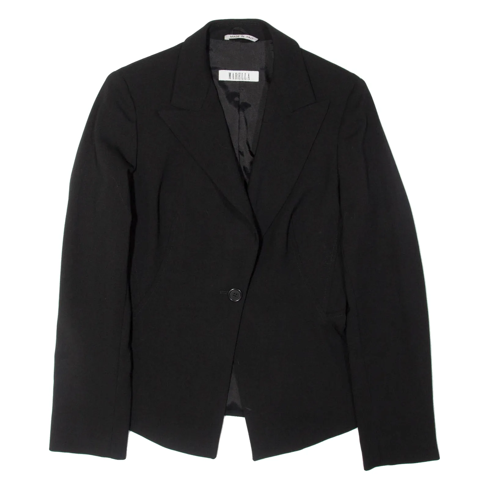 MARELLA Womens Blazer Jacket Black Wool UK 10