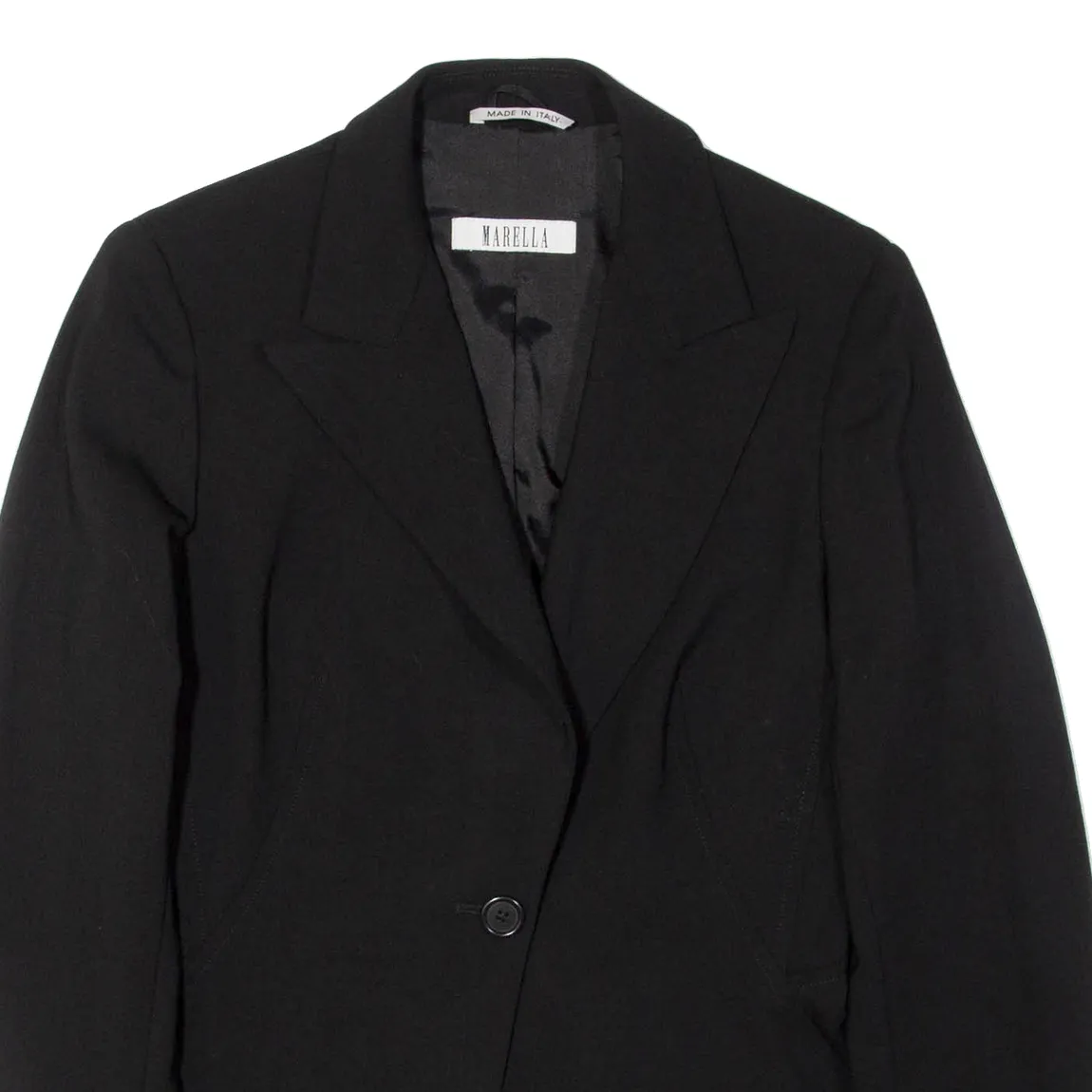 MARELLA Womens Blazer Jacket Black Wool UK 10