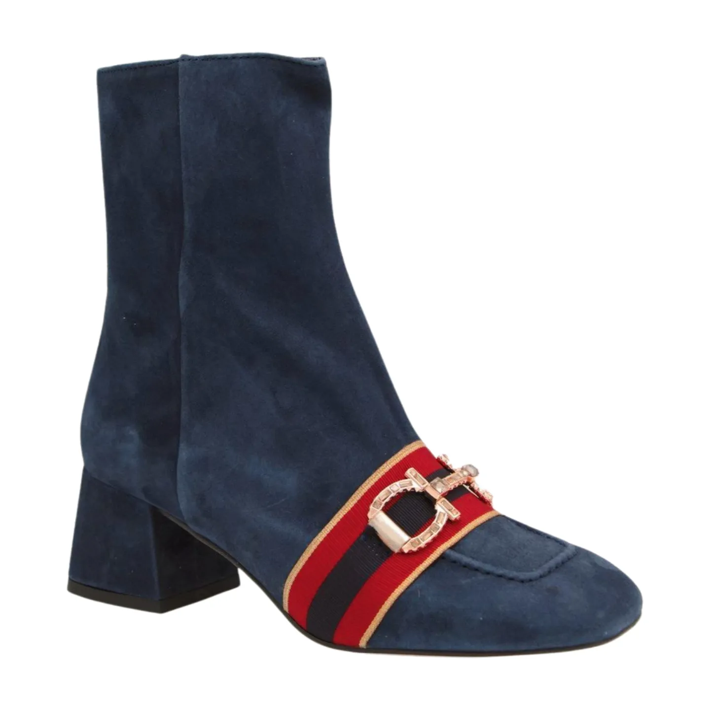 Marian Navy Suede Block Heel Boot