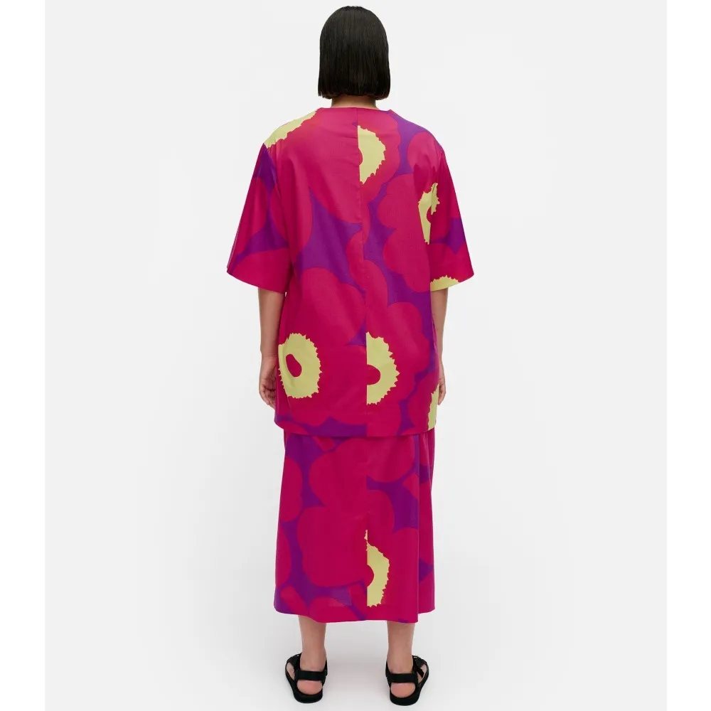 marimekko  |Crew Neck Flower Patterns Cropped Cotton Tunics