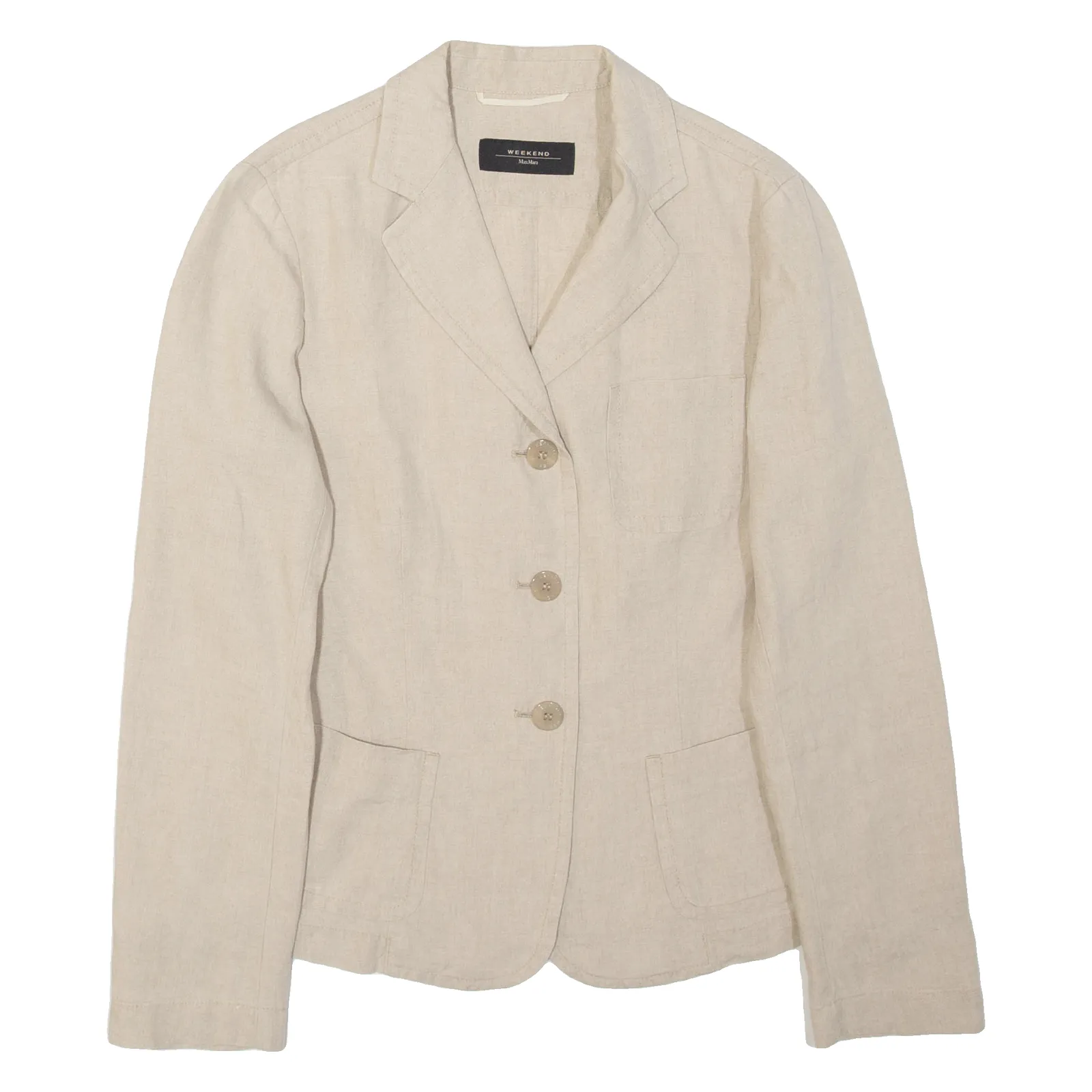 MAX MARA WEEKEND Womens Blazer Jacket Beige Linen UK 10