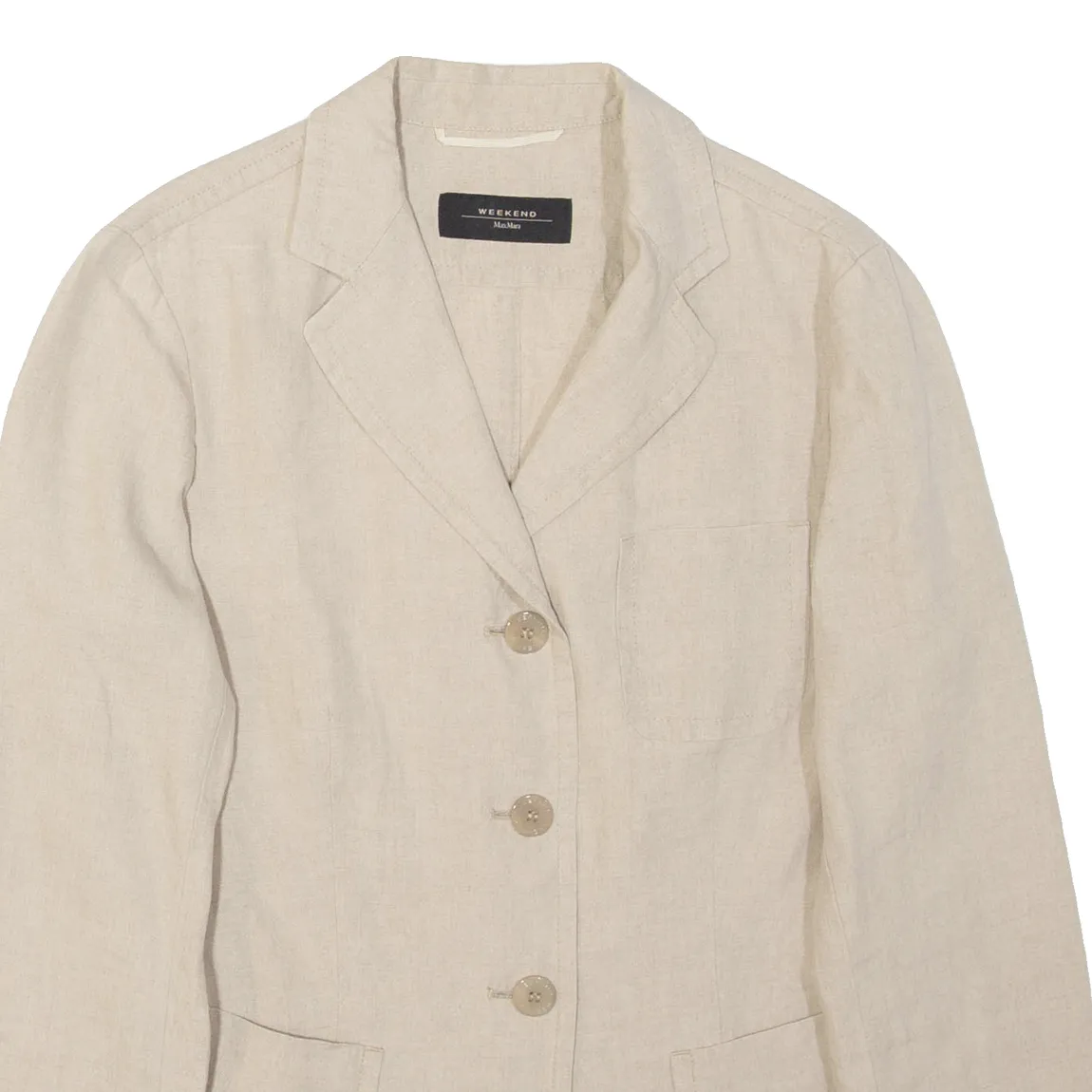 MAX MARA WEEKEND Womens Blazer Jacket Beige Linen UK 10