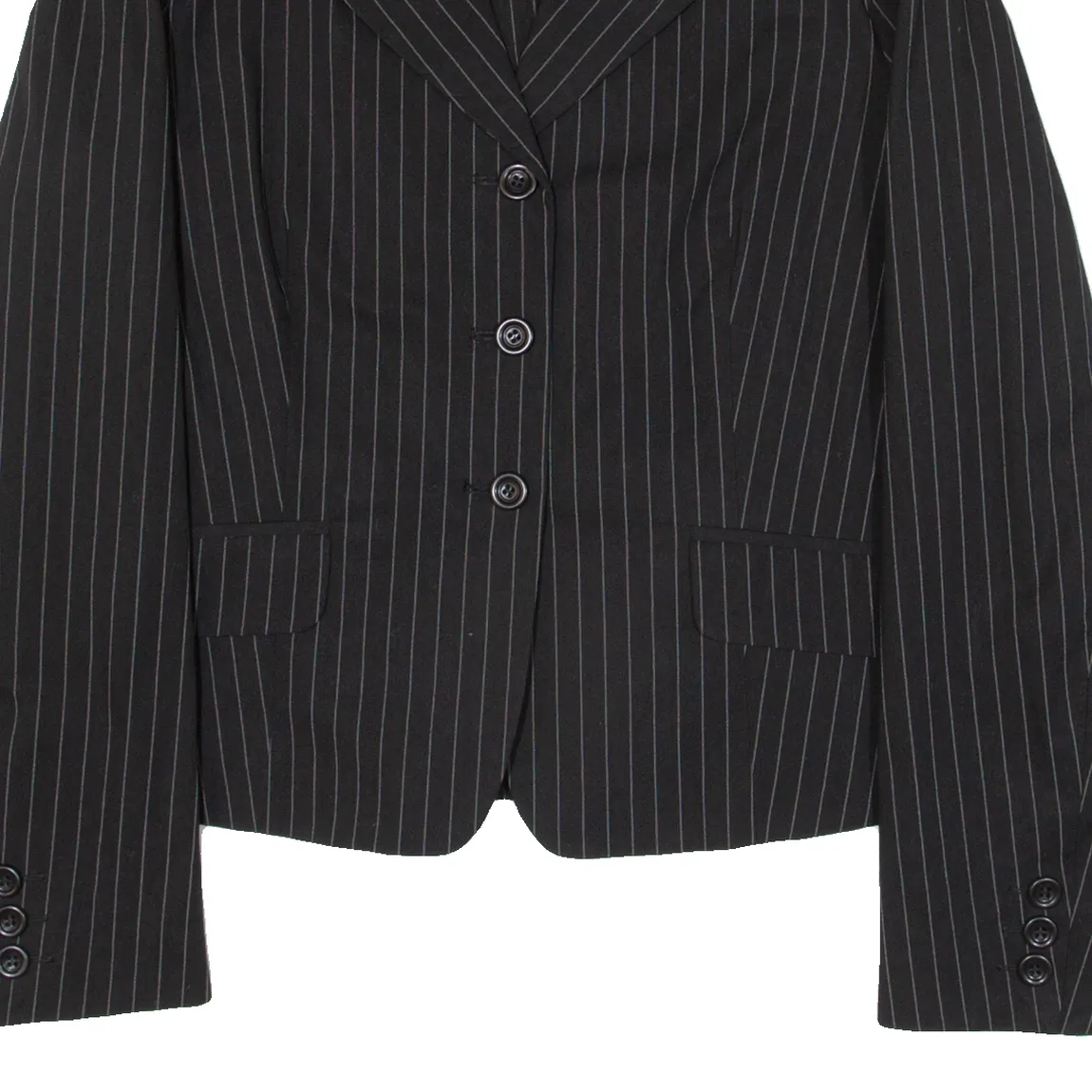 MAX MARA WEEKEND Womens Blazer Jacket Black Pinstripe UK 14