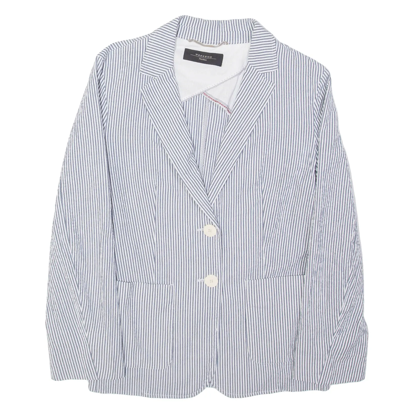 MAX MARA WEEKEND Womens Blazer Jacket White Striped UK 12