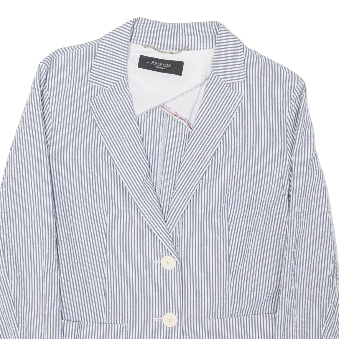 MAX MARA WEEKEND Womens Blazer Jacket White Striped UK 12