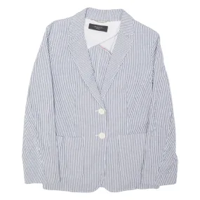 MAX MARA WEEKEND Womens Blazer Jacket White Striped UK 12