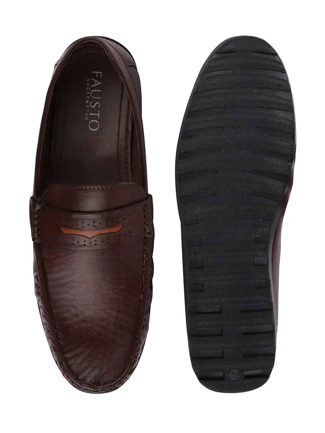 Men Brown Casual Slip-On Loafers