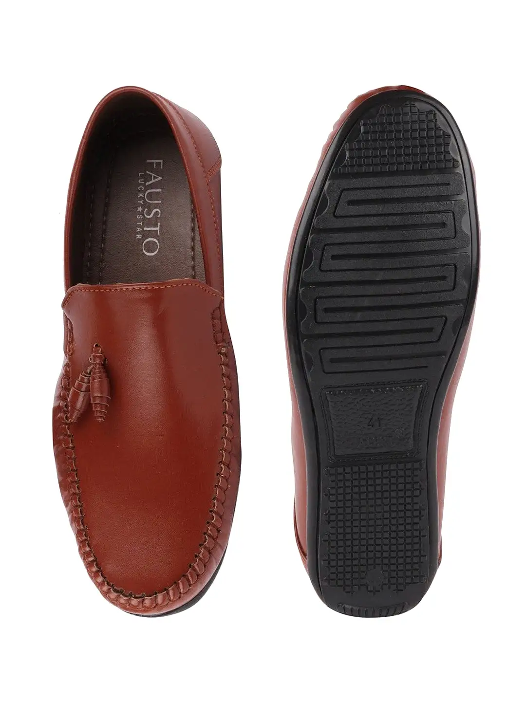 Men Tan Casual Slip-On Loafers