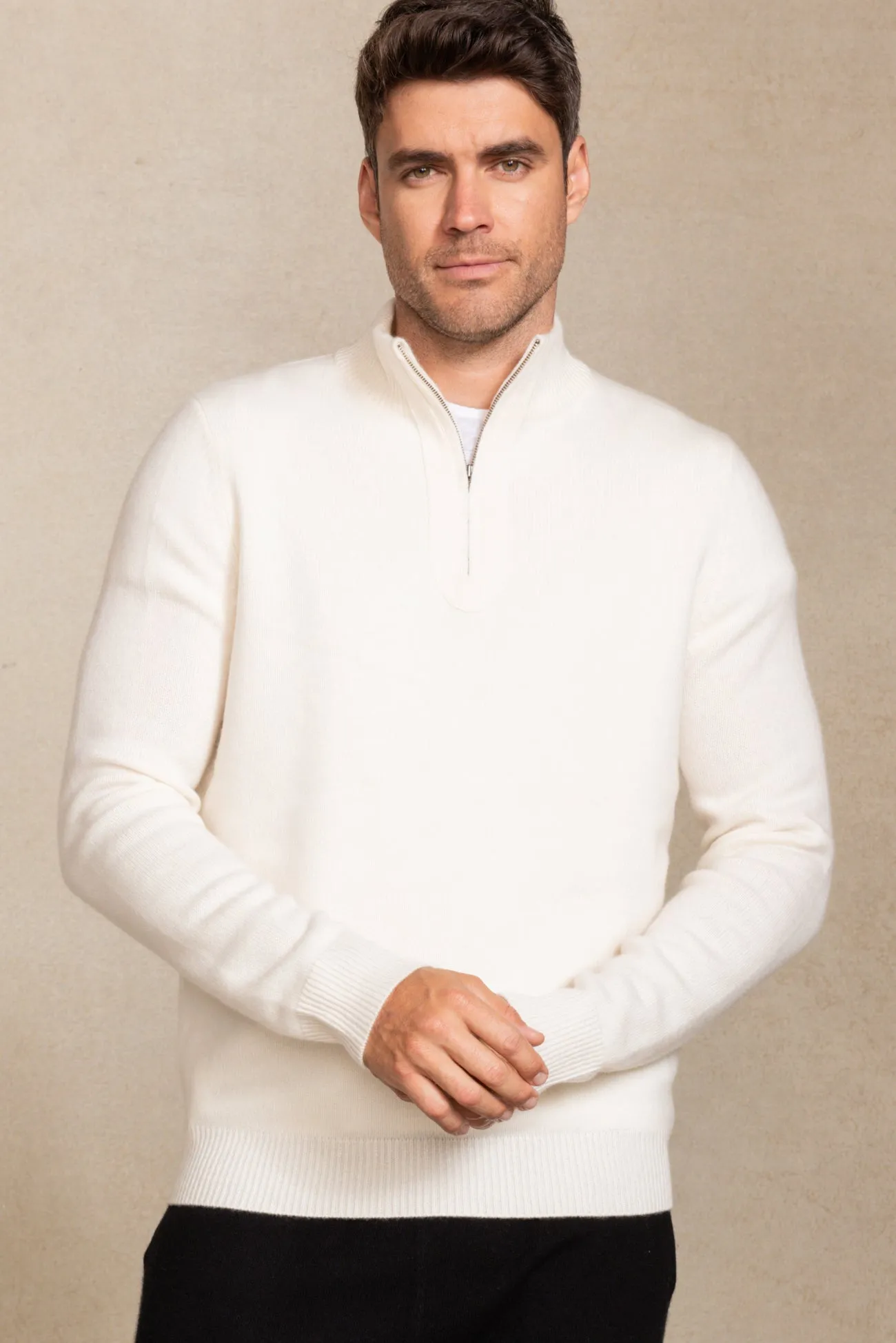 MICK QUARTER-ZIP CASHMERE SWEATER