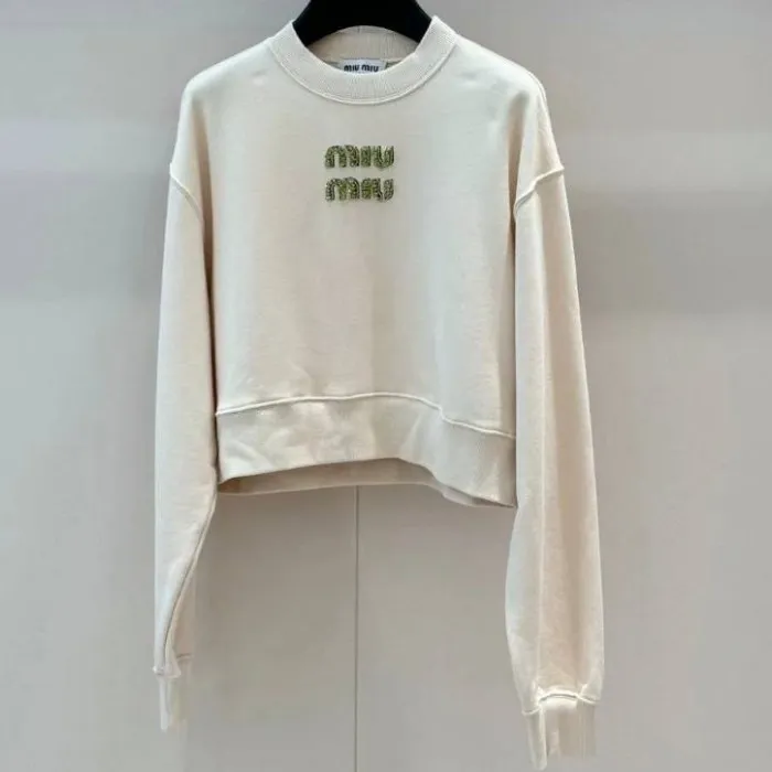 MiuMiu  |Plain Cotton Logo Hoodies & Sweatshirts