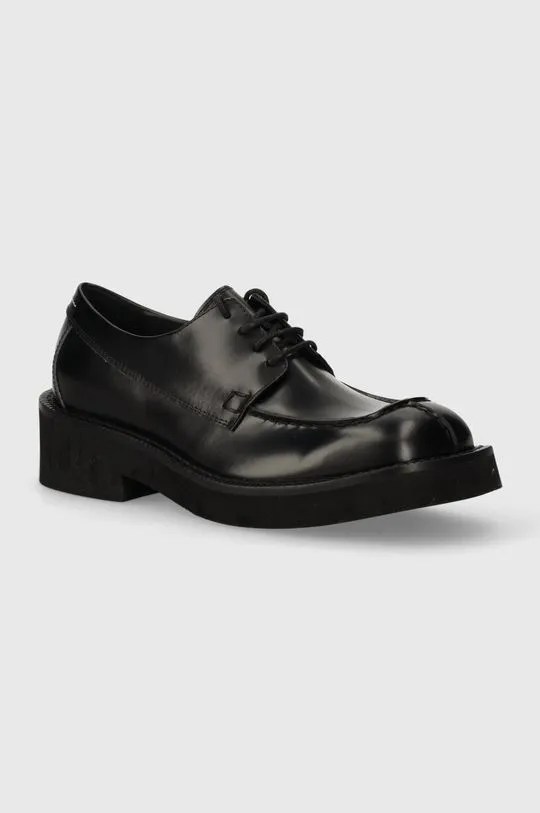 MM6 Maison Margiela leather shoes men's black color SH1WQ0001