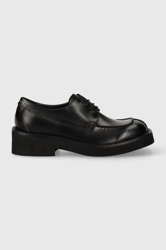 MM6 Maison Margiela leather shoes men's black color SH1WQ0001