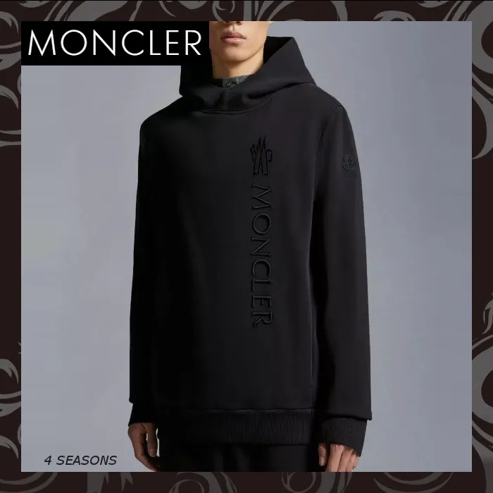 MONCLER  |Long Sleeves Cotton Logo Hoodies