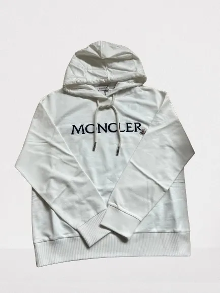 MONCLER  |Long Sleeves Plain Cotton Logo Hoodies & Sweatshirts