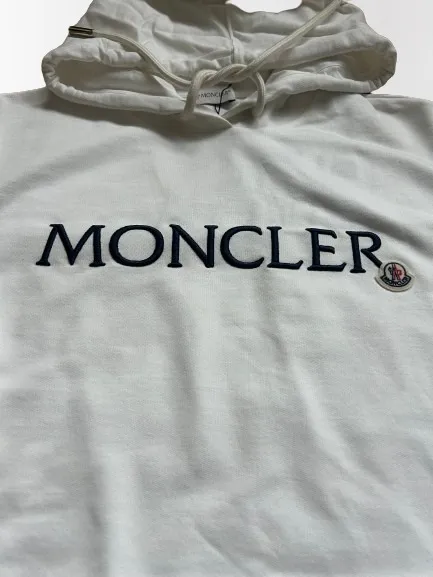 MONCLER  |Long Sleeves Plain Cotton Logo Hoodies & Sweatshirts