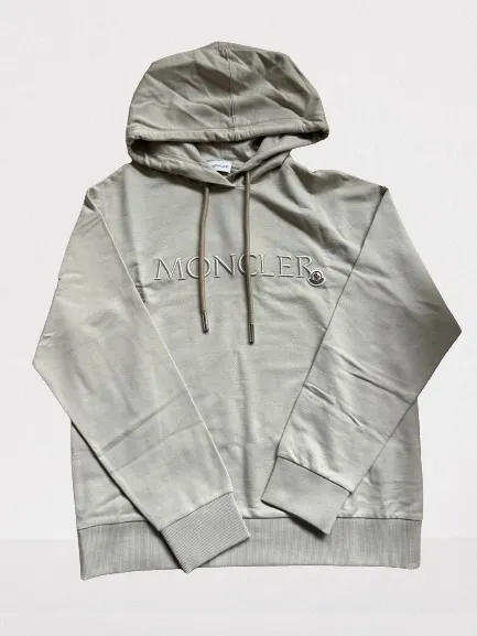 MONCLER  |Long Sleeves Plain Cotton Logo Hoodies & Sweatshirts