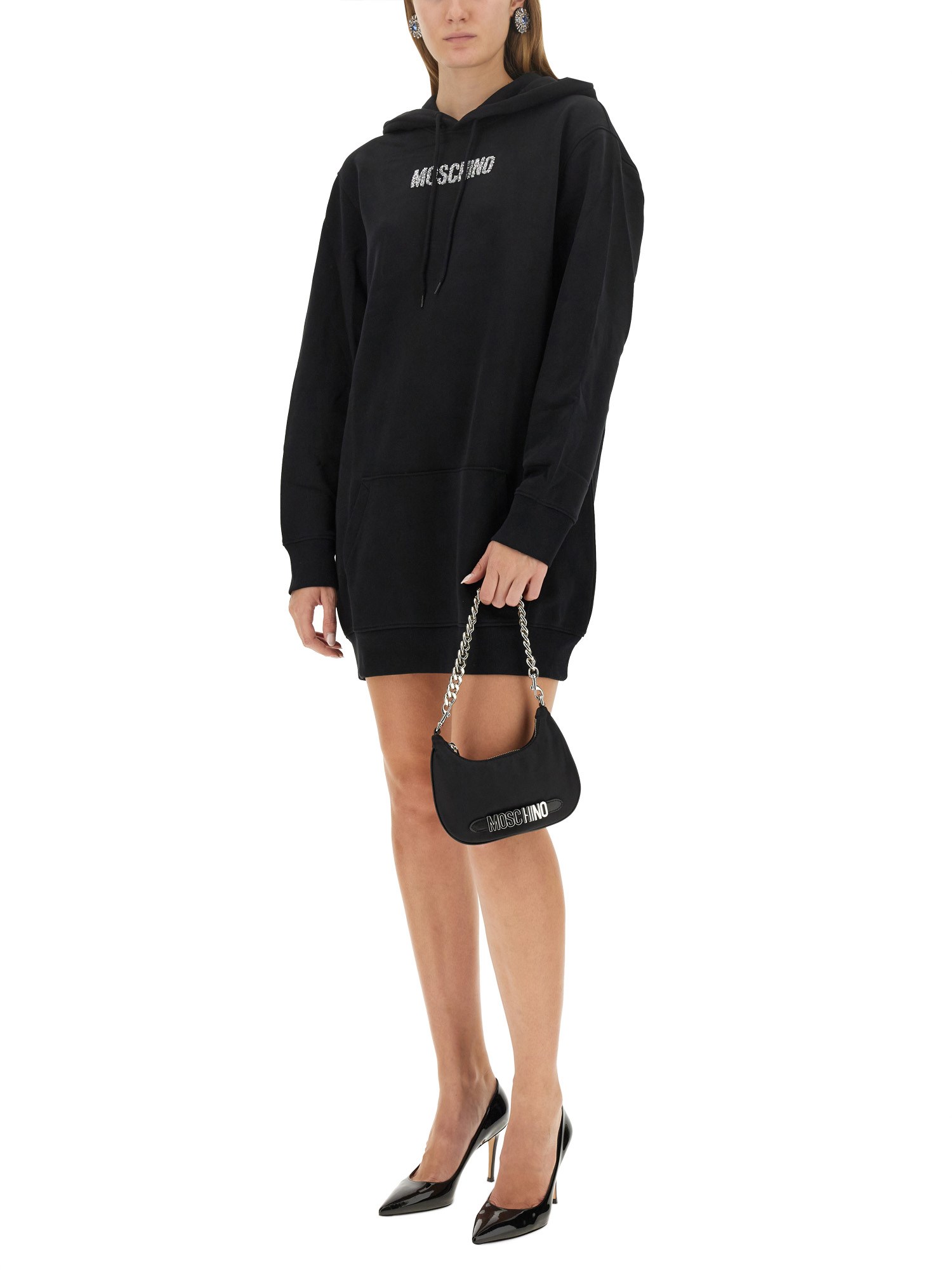 MOSCHINO    COTTON SWEATSHIRT DRESS WITH LOGO