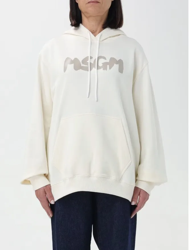 MSGM  |Long Sleeves Cotton Logo Hoodies & Sweatshirts