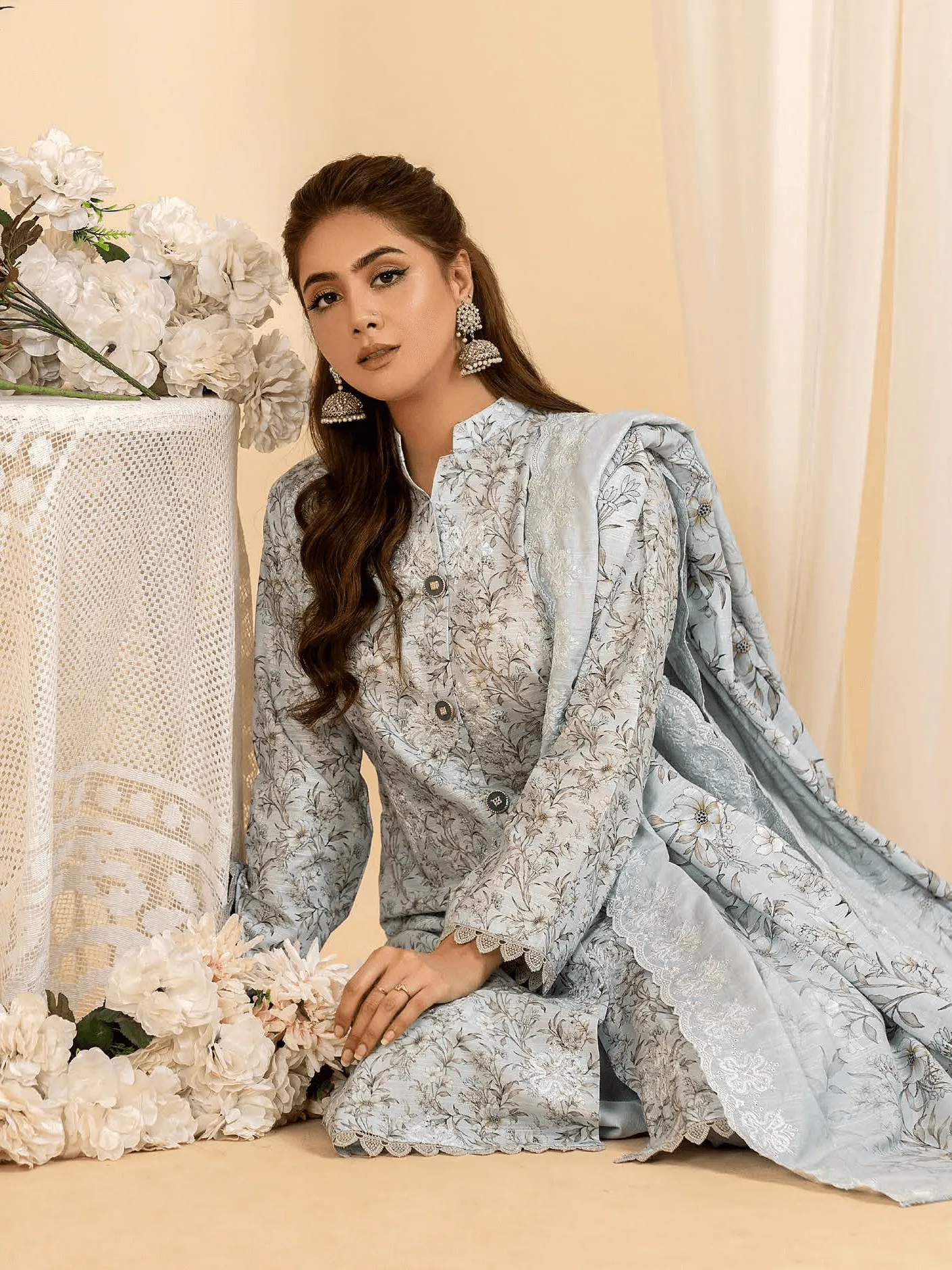 Mumtaz by Manizay Premium Embroidered Khaddar Unstitched 3Pc Suit M-07