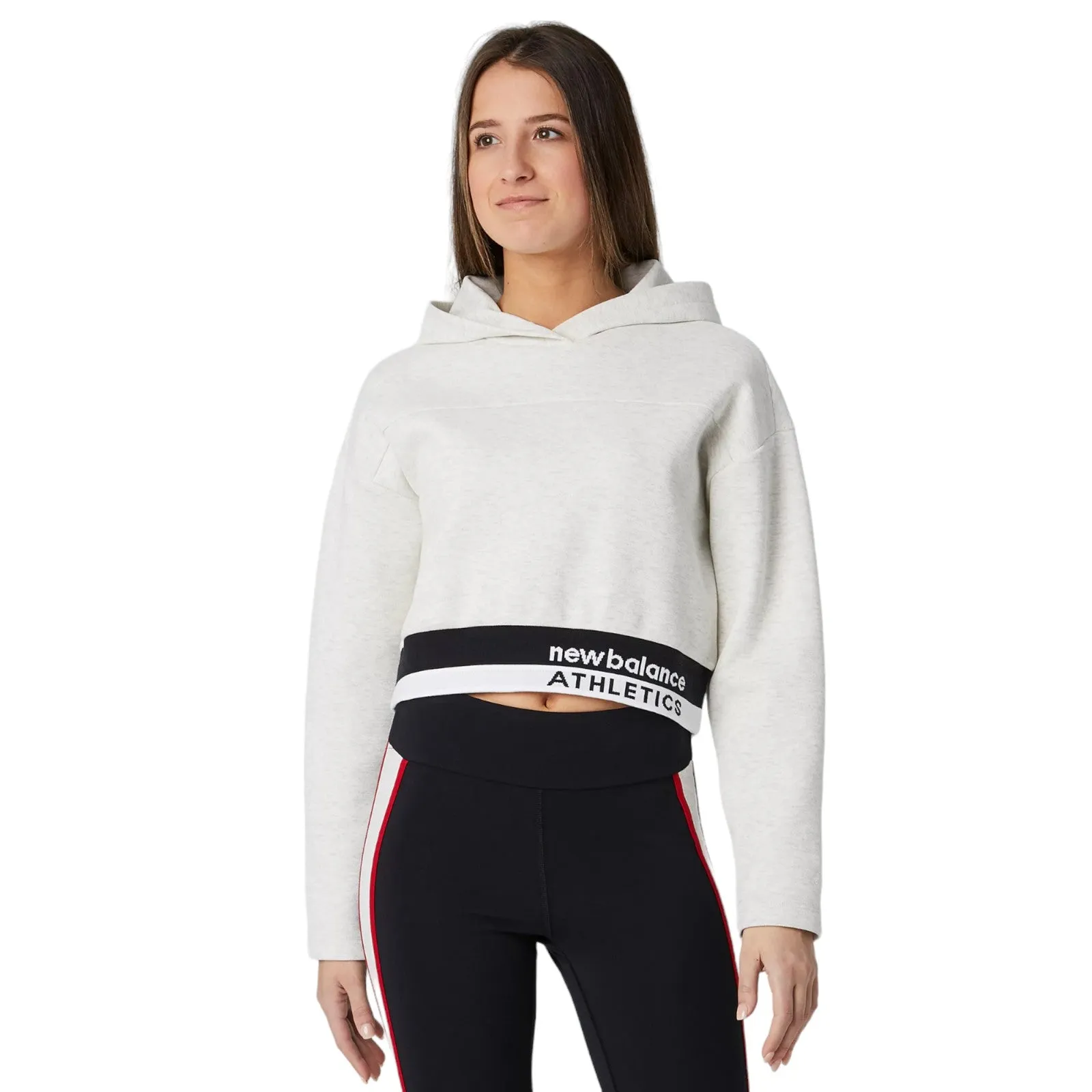 New Balance Womens Athletics Select Boxy Hoodie - White