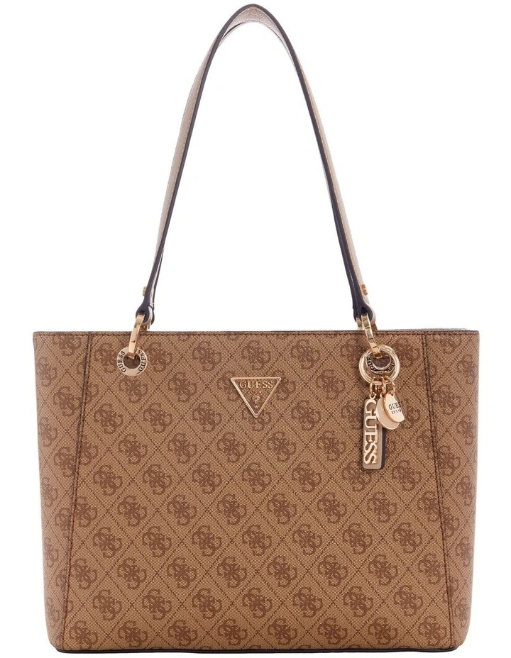 Noelle Noel Tote Bag Small in Latte Logo/Brown