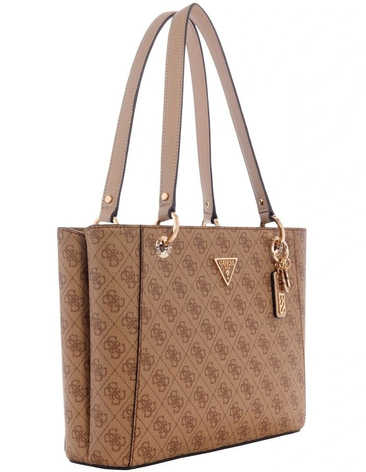 Noelle Noel Tote Bag Small in Latte Logo/Brown