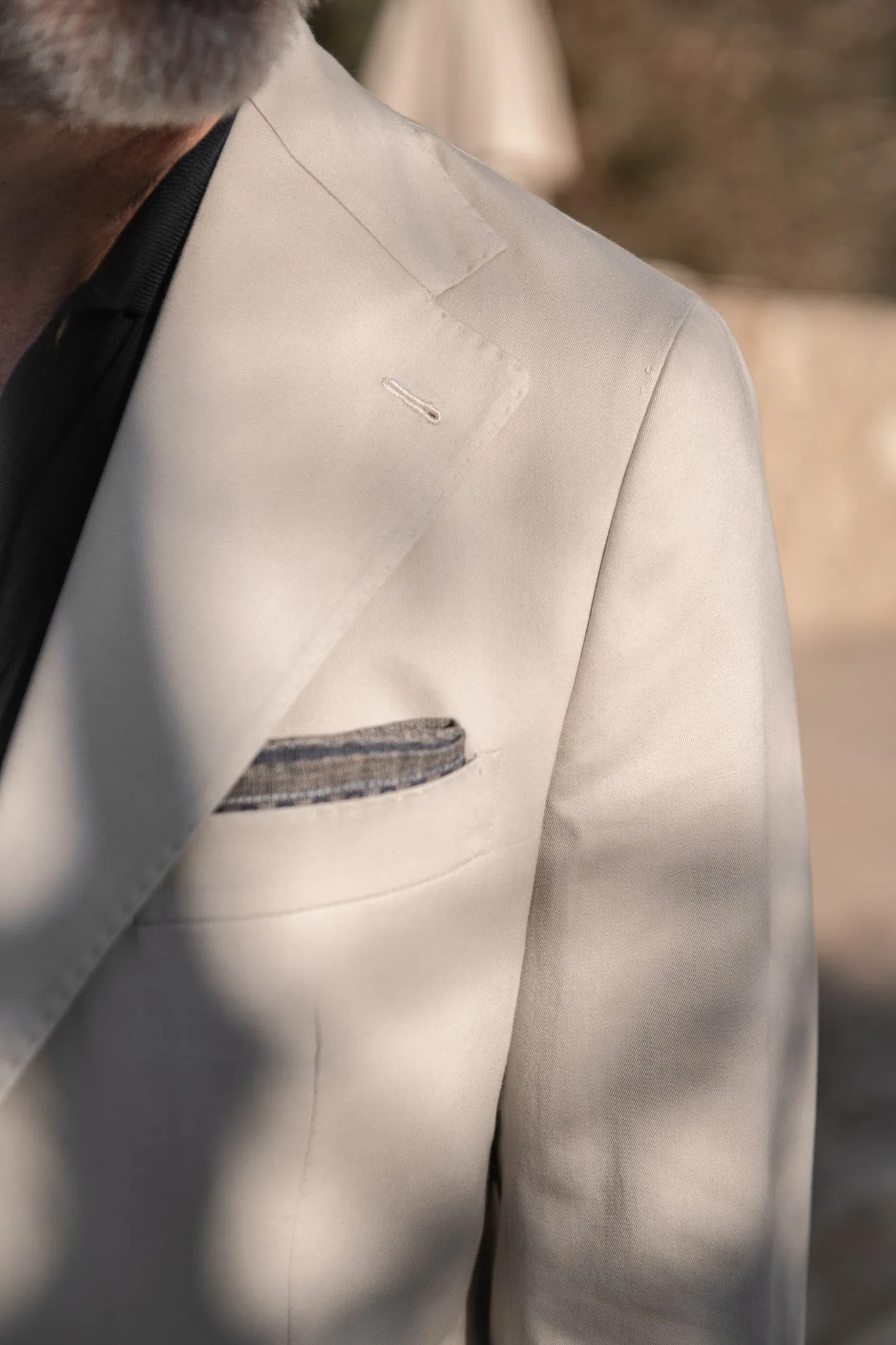 Off-white cotton and cashmere suit - Made in Italy