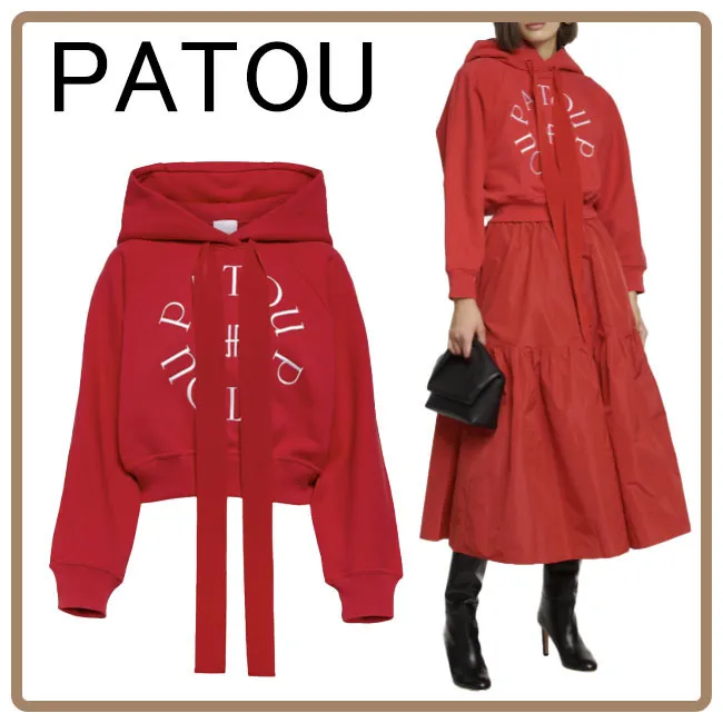 PATOU  |Long Sleeves Cotton Logo Hoodies & Sweatshirts