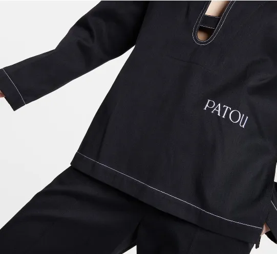 PATOU  |Unisex Street Style V-Neck Long Sleeves Plain Cotton Logo