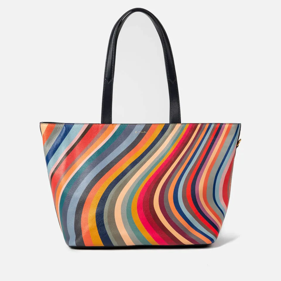 Paul Smith Swirl Striped Leather Tote Bag | Coggles