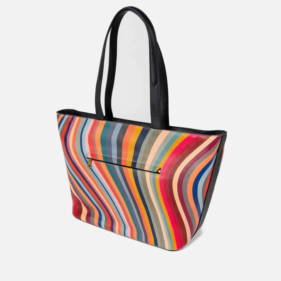 Paul Smith Swirl Striped Leather Tote Bag | Coggles