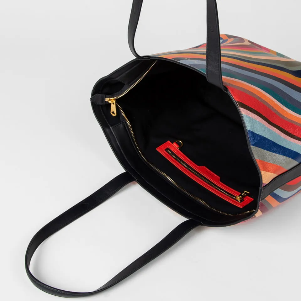 Paul Smith Swirl Striped Leather Tote Bag | Coggles