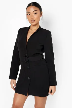 Petite Belted Pocket Detail Blazer Dress