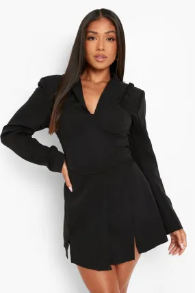 Petite Blazer And Bralette Mini Dress