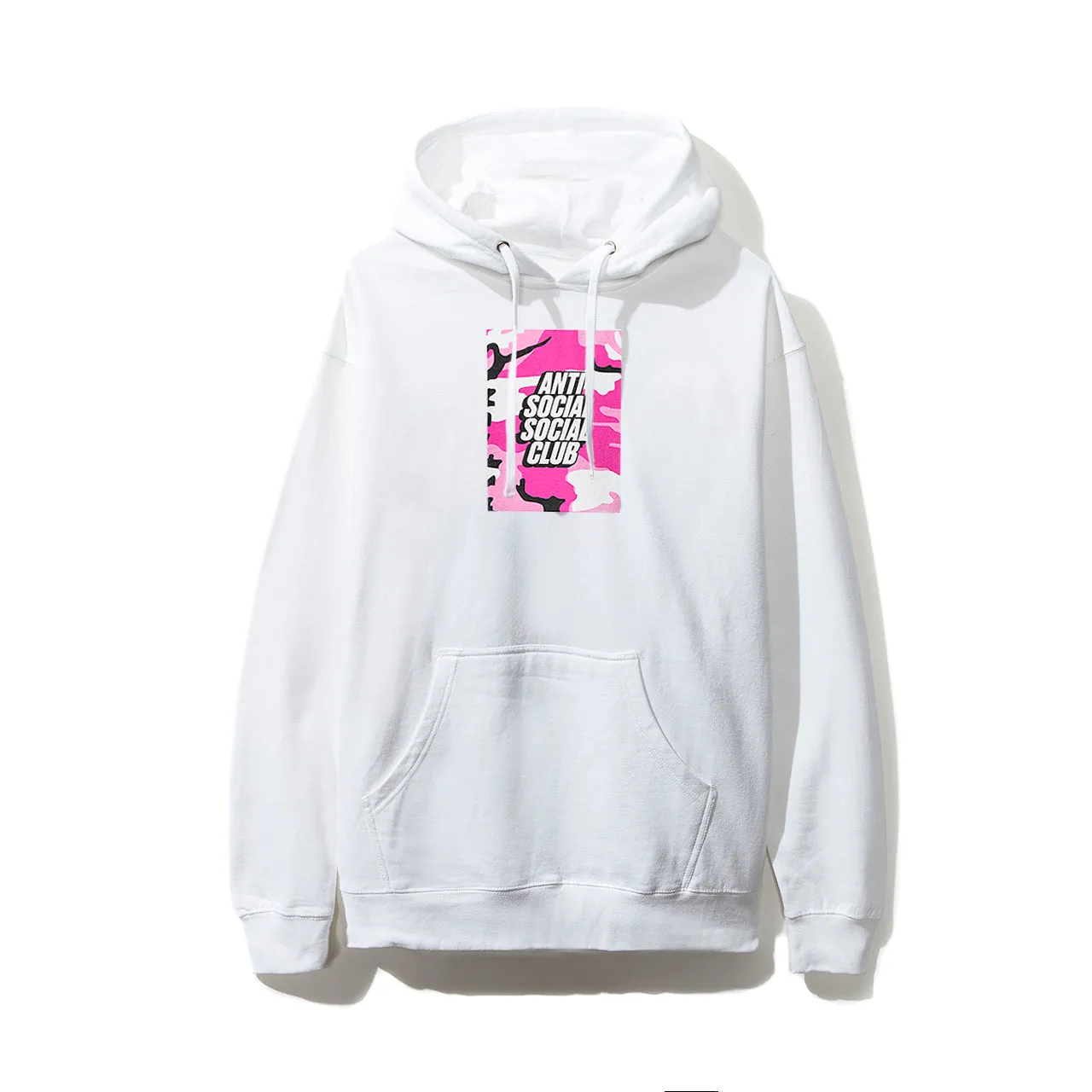 Pink Camo Box Logo White Hoodie