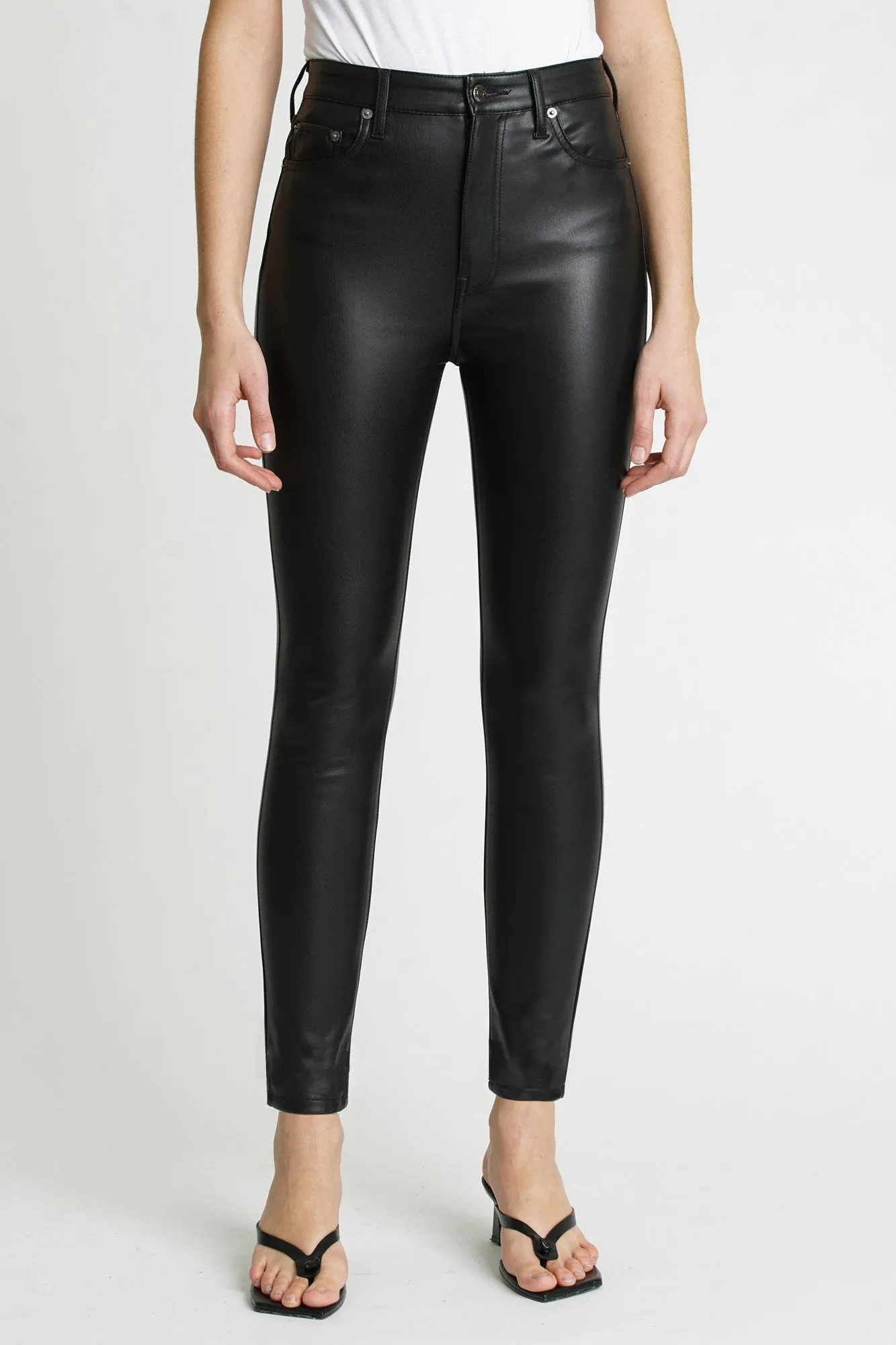 Pistola - Aline High Rise Vegan Leather Skinny Jean - Slate Black *FINAL SALE