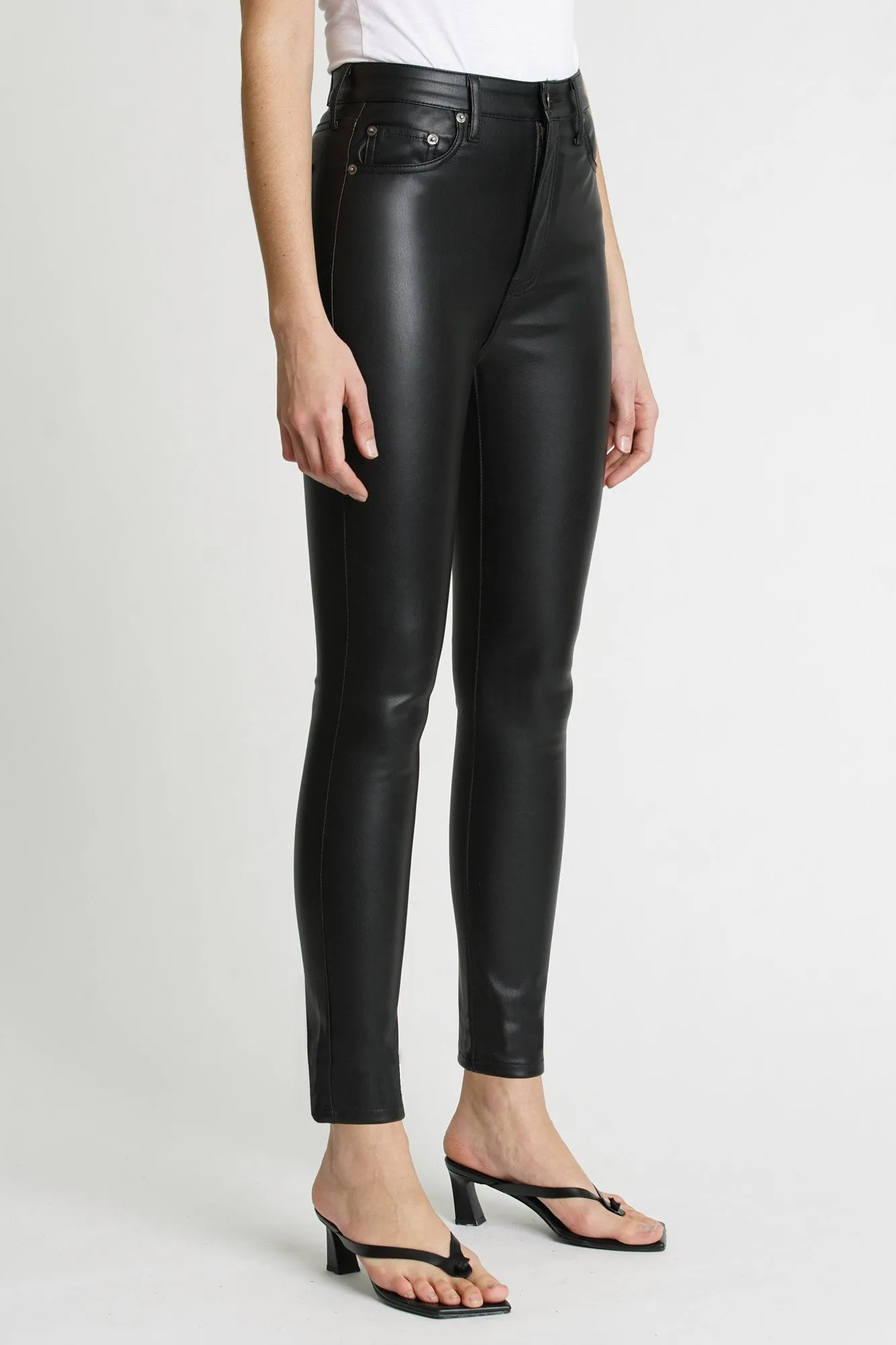 Pistola - Aline High Rise Vegan Leather Skinny Jean - Slate Black *FINAL SALE