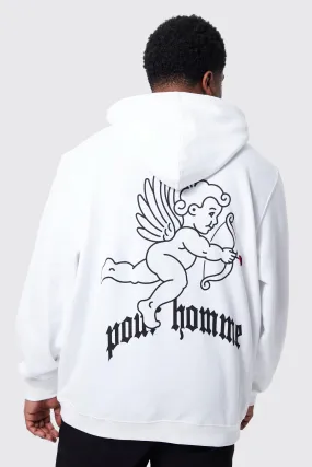 Plus Pour Homme Cupid Graphic Hoodie