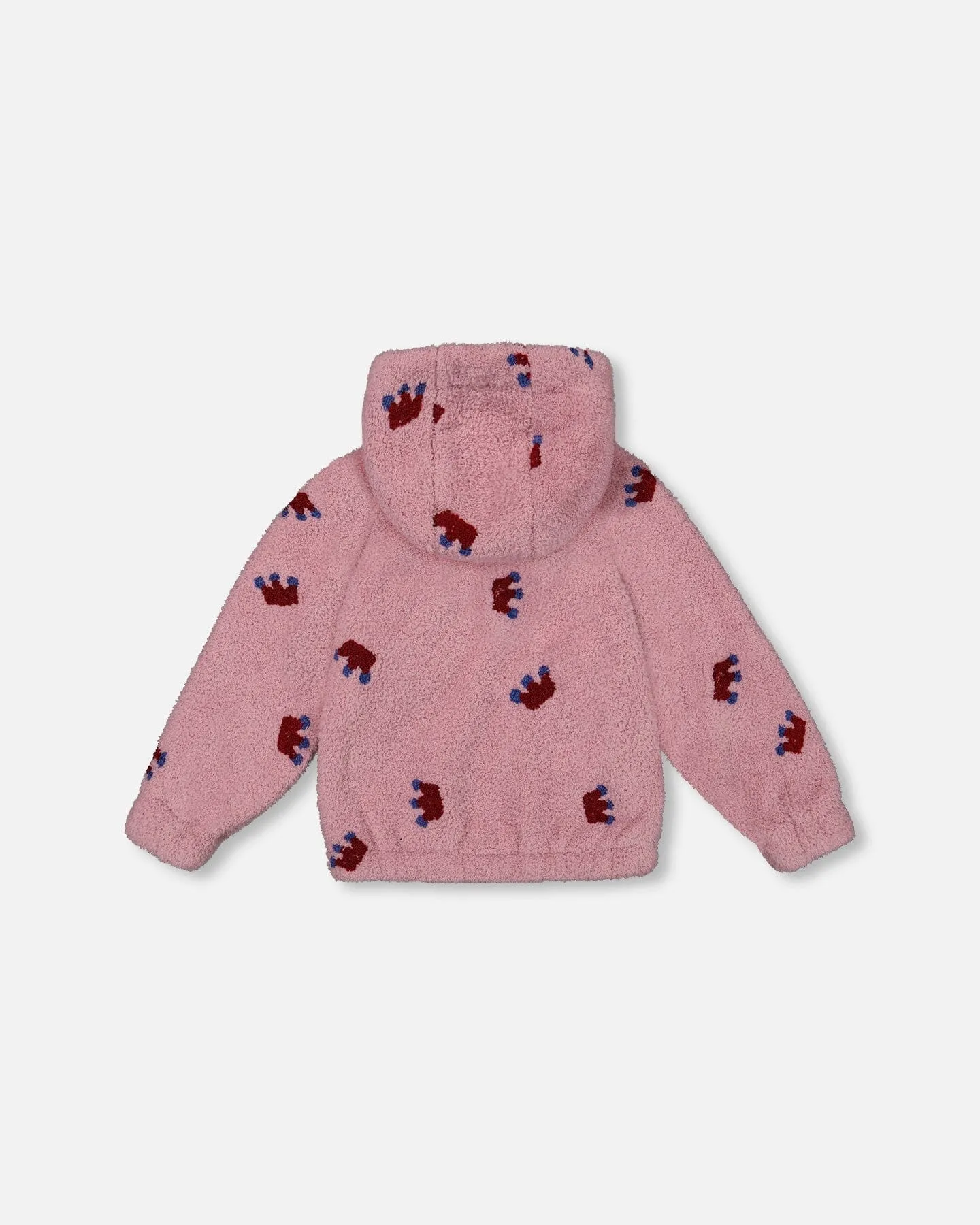 Plush Hoodie Mauve With Crown Pattern