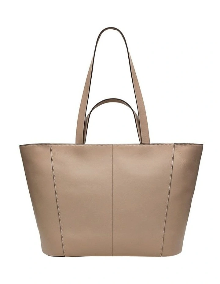 Pockets Icon Large Ziptop Tote Bag in Stone