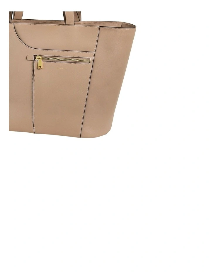 Pockets Icon Large Ziptop Tote Bag in Stone