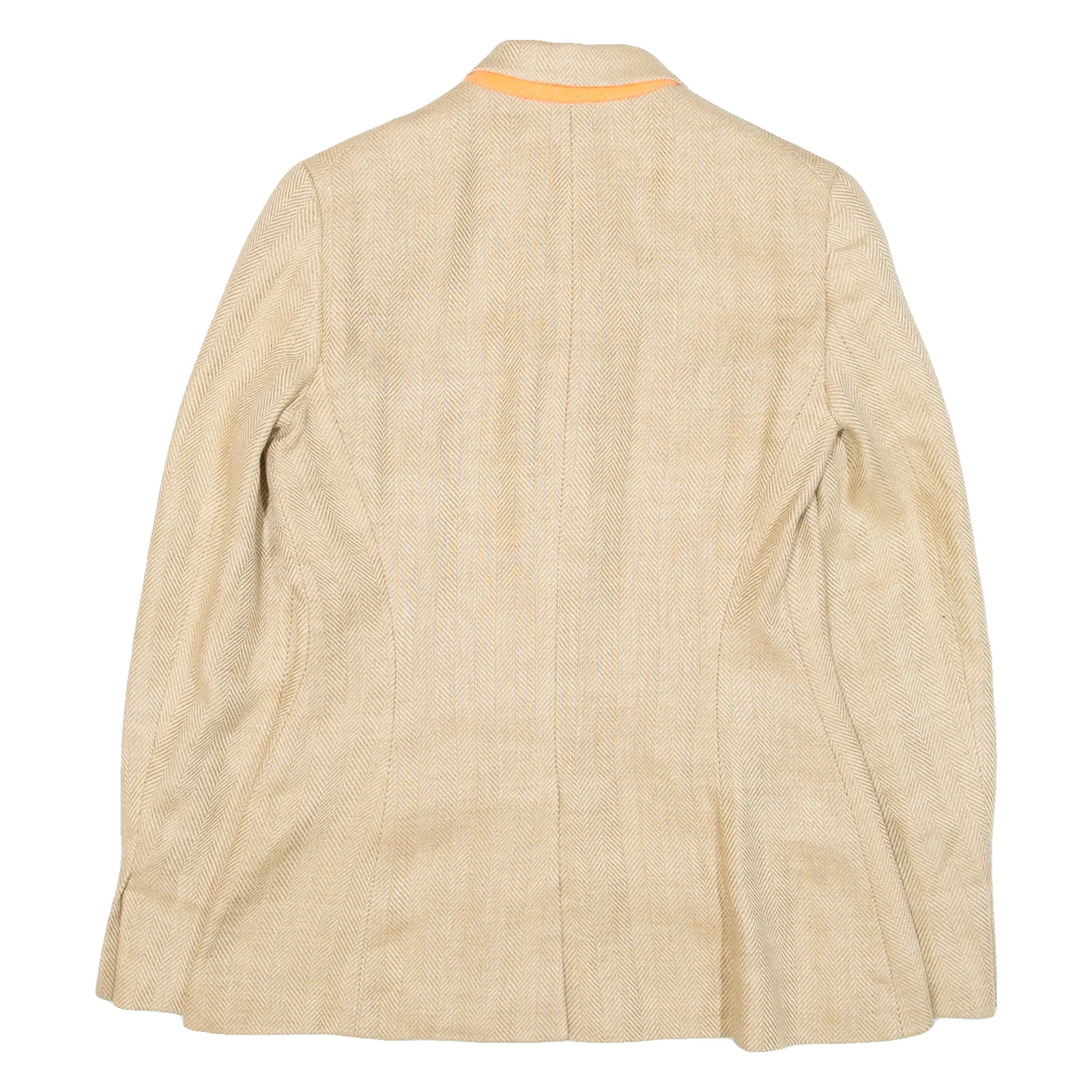 POLO RALPH LAUREN Womens Blazer Jacket Beige Knit Linen Herringbone S