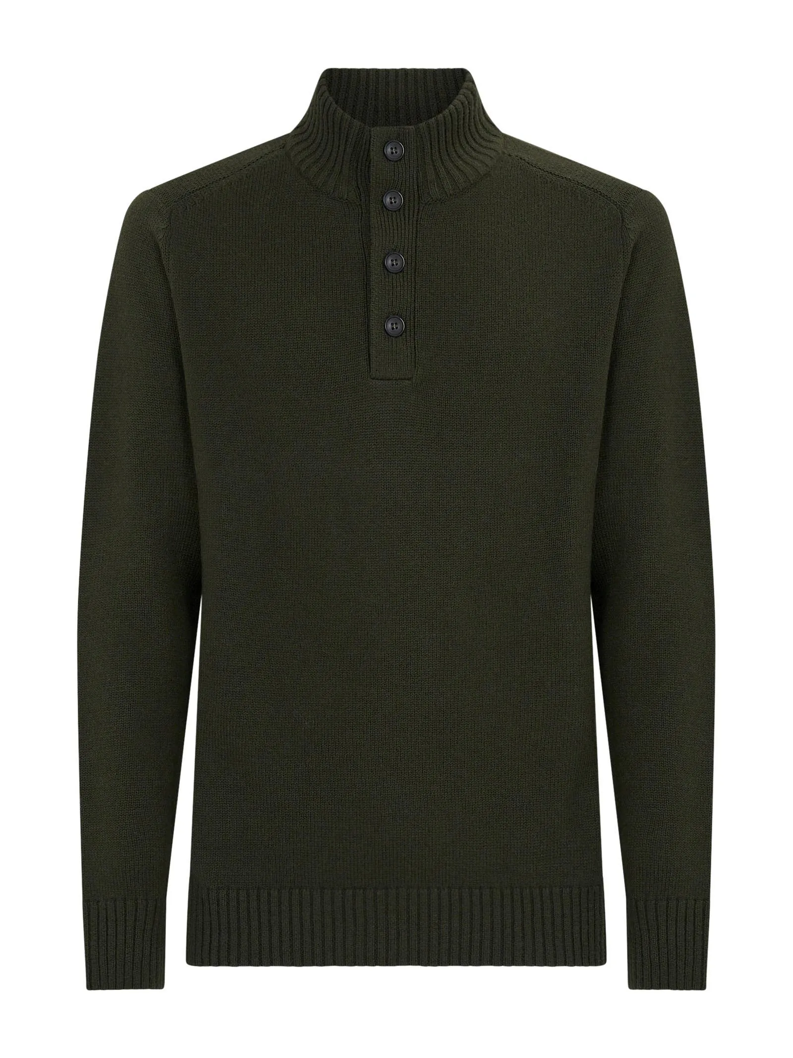 Pull con bottoni in Nice Wool - Kombu Green