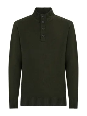 Pull con bottoni in Nice Wool - Kombu Green