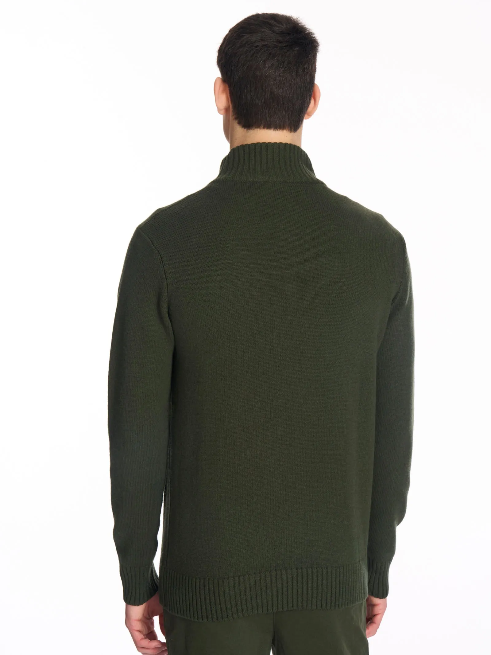 Pull con bottoni in Nice Wool - Kombu Green