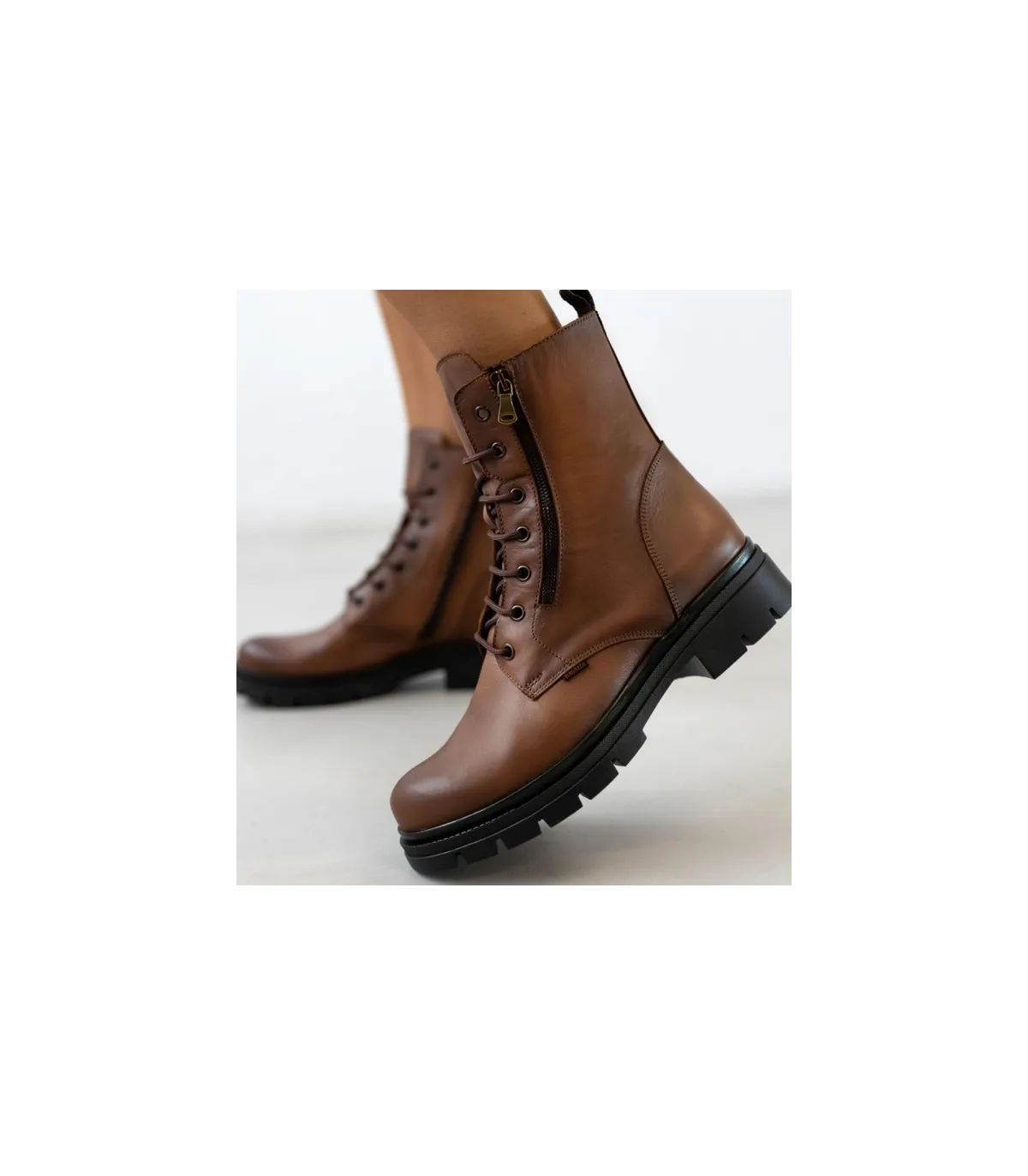 Ragazza Chunky Leather Boots - Congac 0424