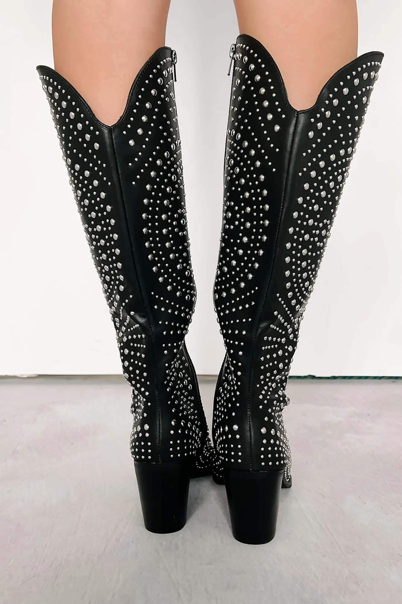 Ready To Get Rowdy Studded Western Boots (Black)